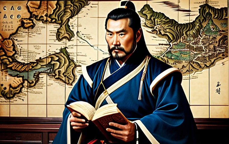 Cao Cao Planning Strategy**

"A highly detailed portrait of Cao Cao, a shrewd military strategist in ancient China, depicted in a study filled with scrolls and maps. He's wearing elaborate, historically accurate Hanfu clothing, fully clothed. Intricate details in the room show a scholarly atmosphere. Dramatic lighting emphasizes his intense gaze. Perfect anatomy, correct proportions, natural pose, well-formed hands, proper finger count. Safe for work, appropriate content, professional, modest, family-friendly, high quality."

**