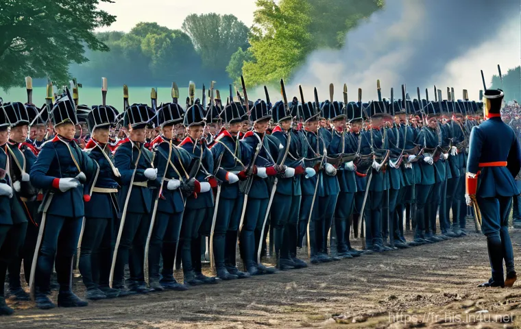 프로이센의 군사 개혁 - **Prompt 1: The Dawn of Prussian Resilience**
    "A somber, overcast historical painting style imag...