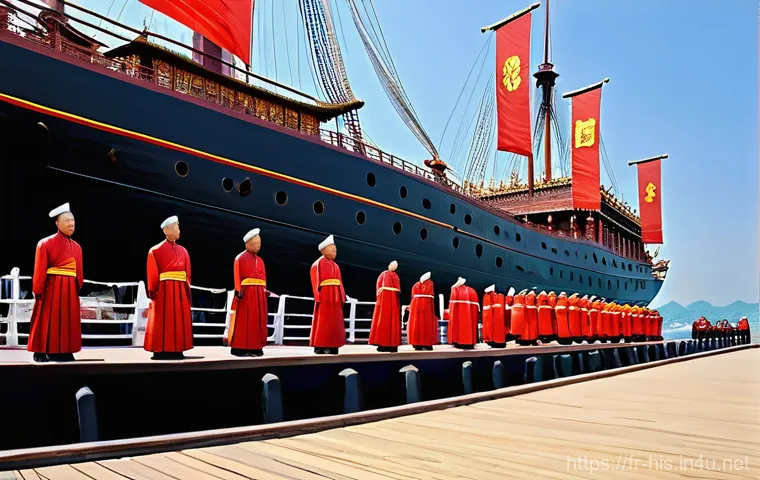 명나라의 대외 무역 정책 - **Prompt 1: Clandestine Coastal Trade Under the Haijin**
    "A vibrant, detailed illustration depic...