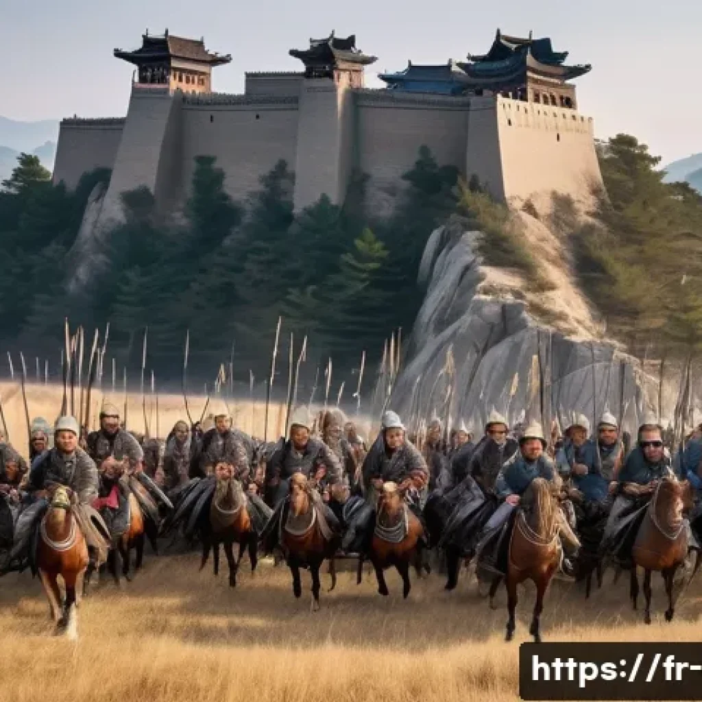 몽골과 고려의 관계 - A detailed historical scene depicting a tense border encounter between Mongol nomadic clans and the ...